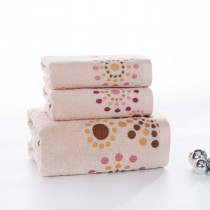 100% Cotton Striped Towels Set 3 Pcs - 