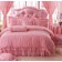 100% Cotton Royal Lace Edge Ruffled Comforter Sets 