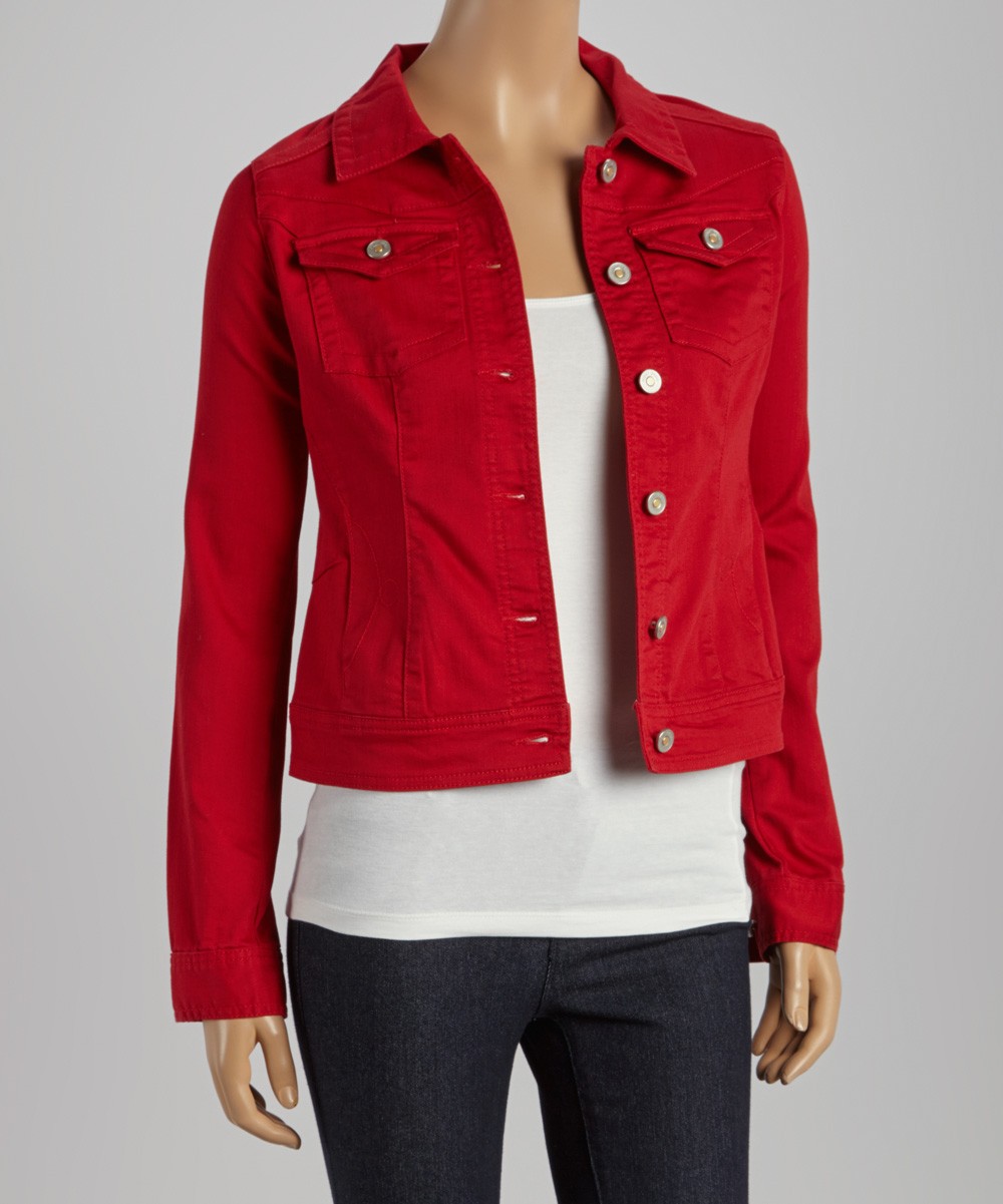 Red Women Denim jacket