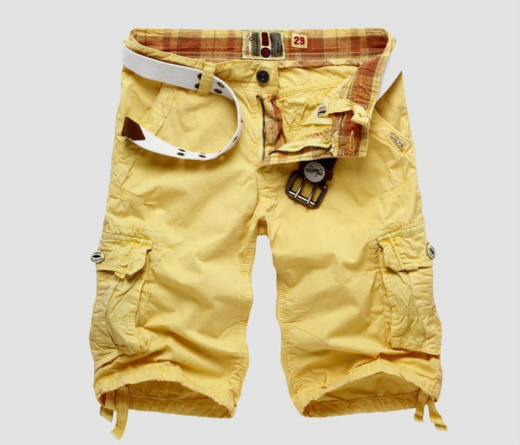 Mens Multi-Pocket Cotton Shorts 