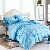 100% Polyester Blue Tree Print Comforter Sets