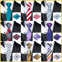 100% Silk Wedding Multi Pattern Men Tie Sets 