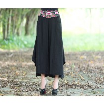 Womens Embroidery Leisure Wide Leg Trousers