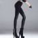 Womens New Fashion Black PU Leather Trousers 